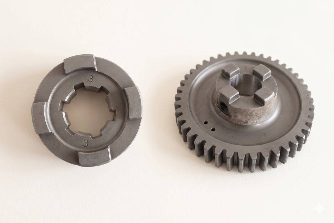 Gears with pawl manufactured by CVM Precision Products.