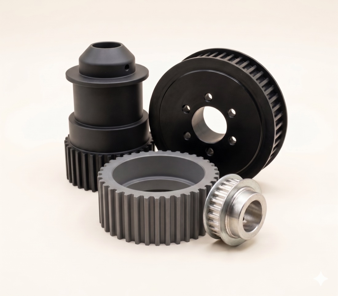 Pulleys manufactured by CVM Precision Products.